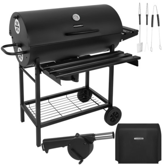 Kaminer Houtskoolbarbecue met deksel, thermometer, 108 x 67 x 96 cm voor tuin en terras