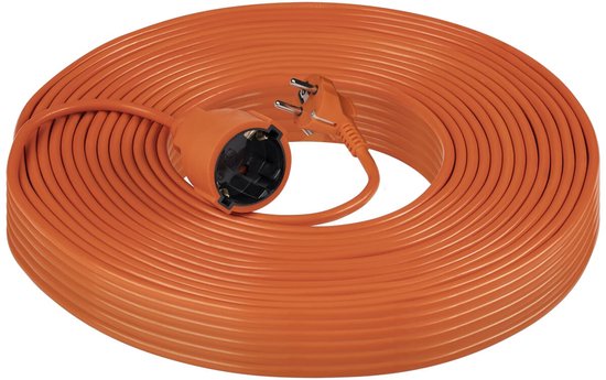 Virone Tuinverlengkabel Oranje - 40 meter - PVC - 3x1mm² - H05VV-F3 - Geaard - IP44