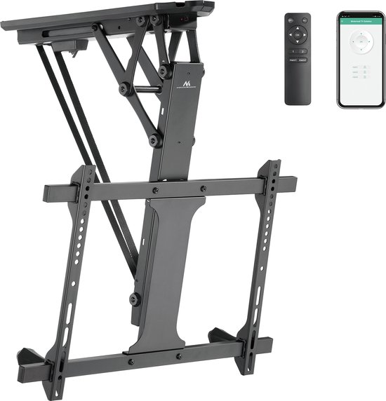 Maclean - Elektrische TV-beugel voor schuine wanden 32"-70" 35kg - VESA 600x400 - Afstandsbediening