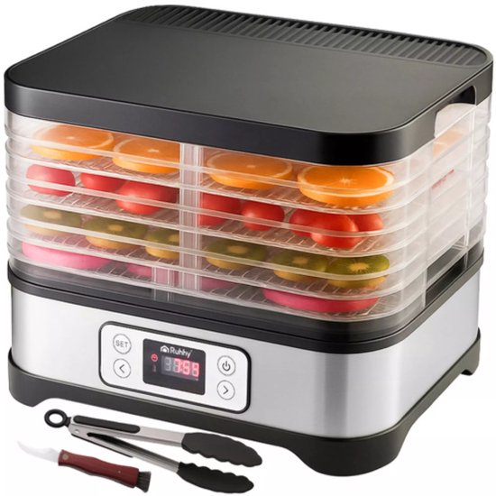 Ruhhy Voedseldroger 10L – 24u Timer en LCD Display – Droger voor Champignons en Fruit – Compact en Krachtig