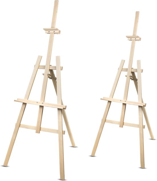 Set van twee Schildersezel van beukenhout - 150 cm