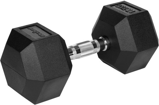 Rubberized cast iron dumbbell HEX 17.5 kg REBEL ACTIVE