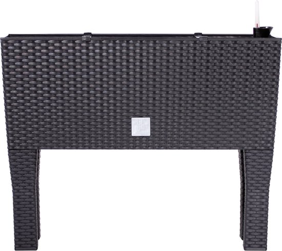 Prosperplast Bloembak/plantenbak op poten Rato - met irrigatiesysteem - antraciet - 60 x 25 x 46 cm