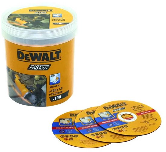 DeWALT Toebehoren - Set doorslijpschijven voor RVS 125x22,23 mm, 100 stuks DT20540