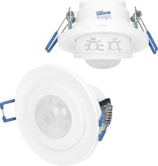 LED PIR bewegingsmelder - 360° detectie - Inbouw plafond - Rond - Wit - 800 Watt