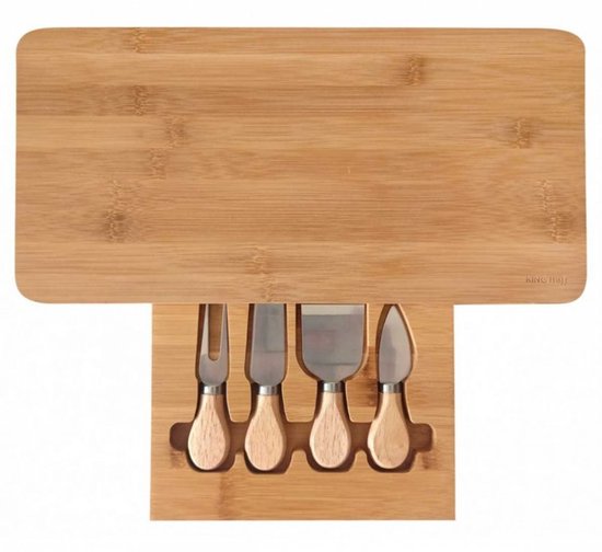 KINGHoff Bamboe Kaasplank met Accessoires – Meerdere Kleuren