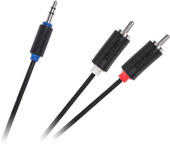 Cabletech Aux Kabel - Audio Kabel - 3.5mm Jack (m) naar L/R (RCA) (m) - 1.8 meter - Zwart