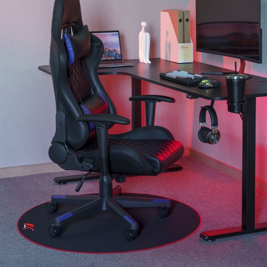 NanoRS - Bureaustoelmat - Mat voor gamestoel - Rood - 100cm, RS172 - Zwart