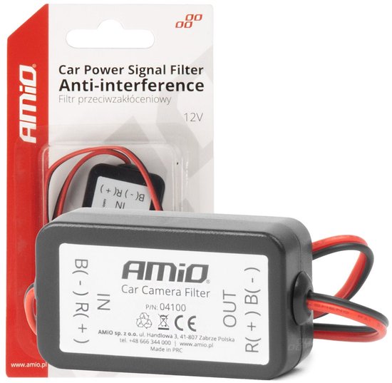 AMIO Car Power Signaal Filter 12V - Anti Interferentie Stroomfilter Auto Elektronica