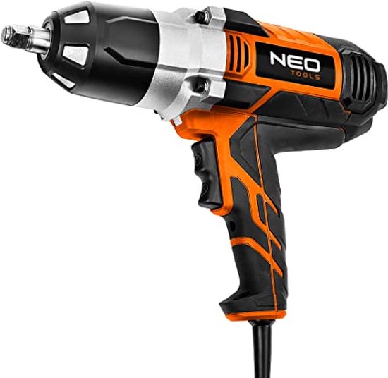 NEO TOOLS Elektro-Schlagschrauber 1020 W, 950 Nm max Drehmoment 950 Nm, Leistung 1020 W, 1/2"-Futter, Drehzahl 2600 U/min, inklusive 4 Steckschlussel 17, 19, 21, 22 mm