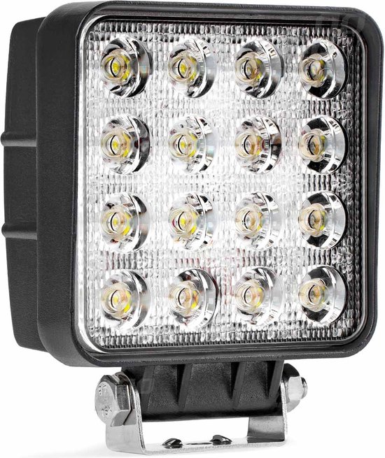 AMiO Krachtige Werklamp AWL05 EMC 108x108 48W PLAT 9-60V Verstraler Spot Robuust Offroad