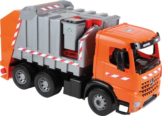 Lena Giga Trucks Vuilniswagen - Oranje speelgoed voor 3+ jaar - 71 cm