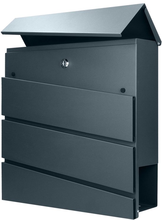 Brievenbus met Krantenvak – Brievenbus rvs – Brievenbussen hangend met slot - Zwart