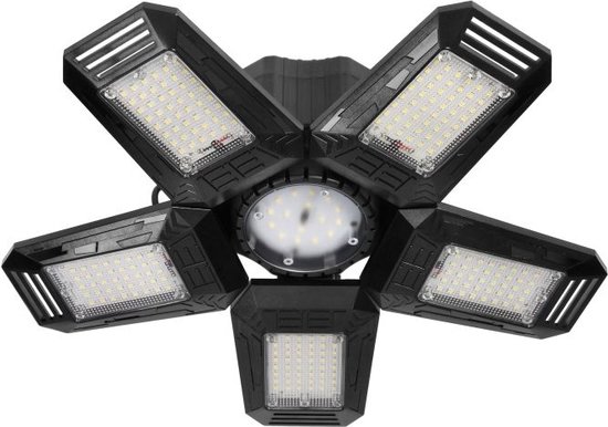 140362-RIGEL LED opvouwbare werkplaatslamp 5-leaf, E27 55W, 6500K, 4950lm-ORN