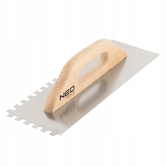 Tandenstoker 480x128mm, 10x10mm tand, houten handvat
