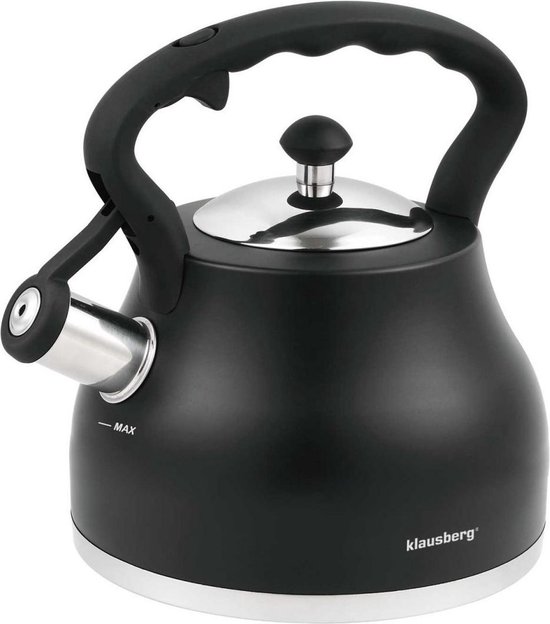 Klausberg 7448 - Fluitketel - zwart - 2.7 liter
