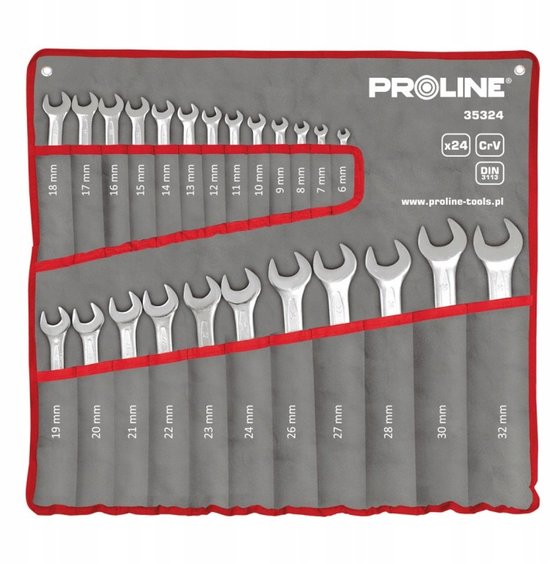 Proline Ringsleutelset 24 Delig 6-32mm CrV Staal DIN 3113
