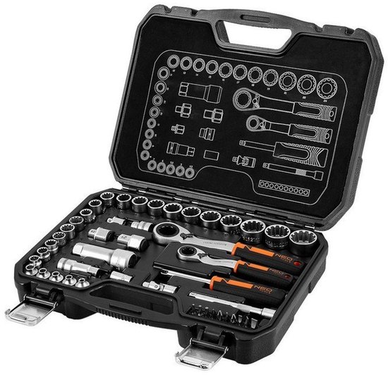 NEO TOOLS 46-delige Doppenset 1/4" & 3/8" Doorsteek