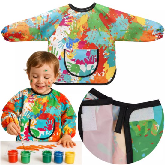 Kruzzel Schort, Schilder- en Keukenschort Kind 1-3 Jaar – Waterdicht & Creatief