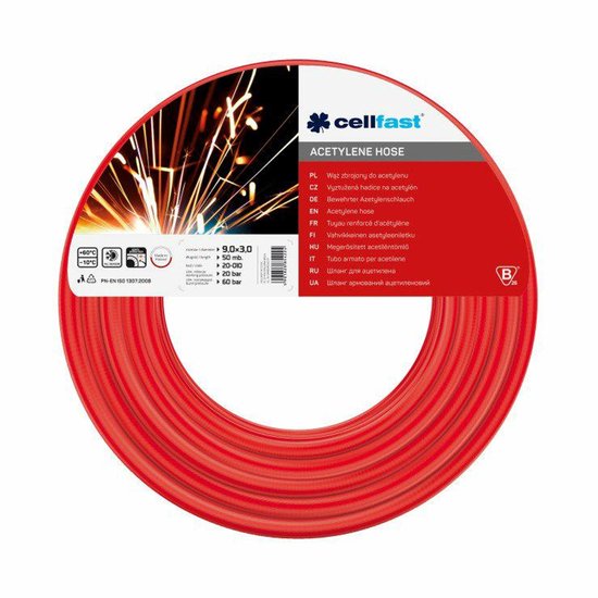 Cellfast Technische Slang - Acetyleen - 9x3mm - 50m