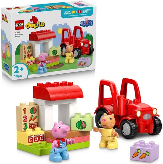 LEGO DUPLO Peppa Big Tractor en Marktkraam Dieren Speelgoed voor Peuters - 10468