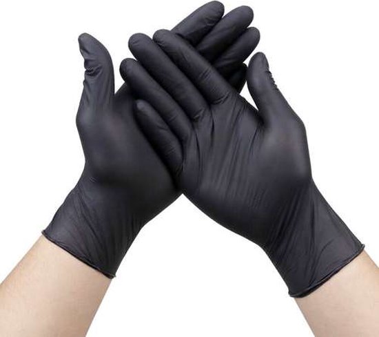 Beautylushh Nitrile Wegwerphandschoenen Zwart Poedervrij 100 stuks Maat S