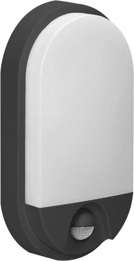 NEFRYT Buitenlamp met Bewegingssensor – Tuinverlichting 4000K – Buitenverlichting met IP54 - Muurlamp 800lm – Wandlamp buiten IK08 - Zwart