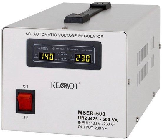 KEMOT MSER-500 Automatic Voltage Stabilizer (500 VA Servo Motor)