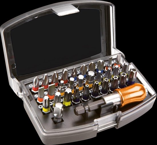 Neo Tools Bitset 32-delig Op Kleur S2 Carbon Steel