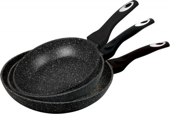 Klausberg 7290 - koekenpannenset - Ø22 cm & Ø24 cm & Ø28 cm - Marmer/keramisch - Zwart