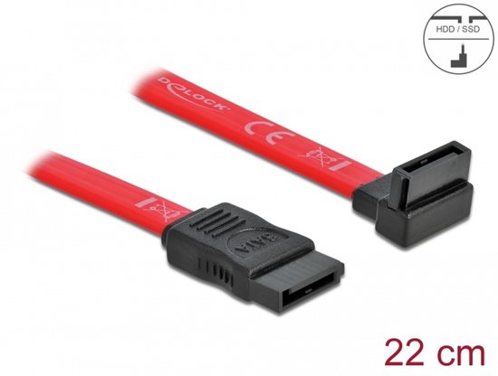 Delock - Kabel SATA 22cm oben/gerade rot