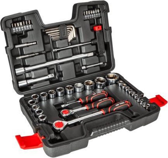 Toptools Doppenset 53 delig, 1/4 en 1/2 aansluiting