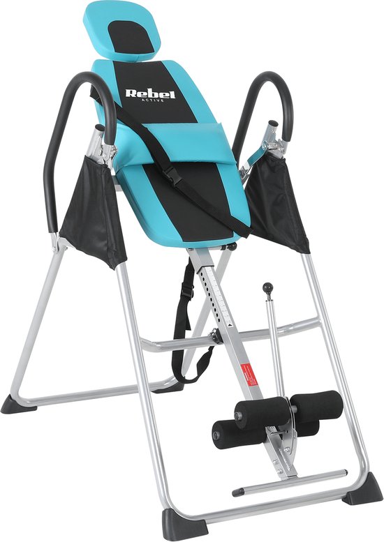 Rebel Active RBA-2009 opvouwbare inversietafel tot 130 Kg - inversiebank - verstelbaar 147 - 198 cm - zwaartekrachttrainer - rugtrainer
