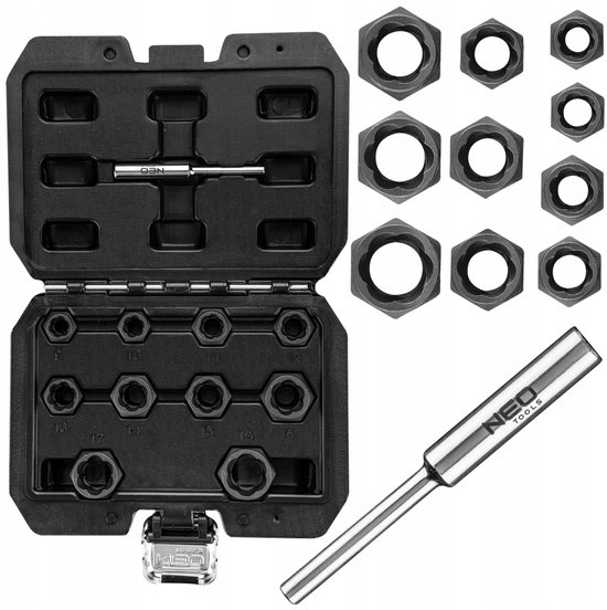 NEO Gereedschap: Set voor Beschadigde Moeren & Bouten (11 Stuks)