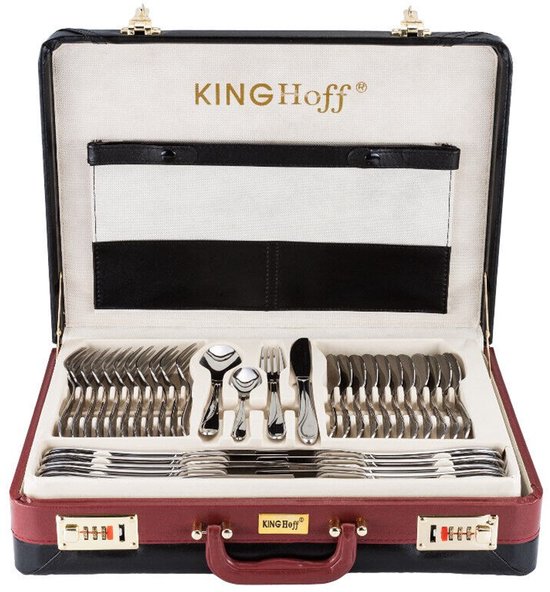 KINGHOFF 3519 - luxe bestekset koffer - 72 delig - 12 persoons - Modern bestek