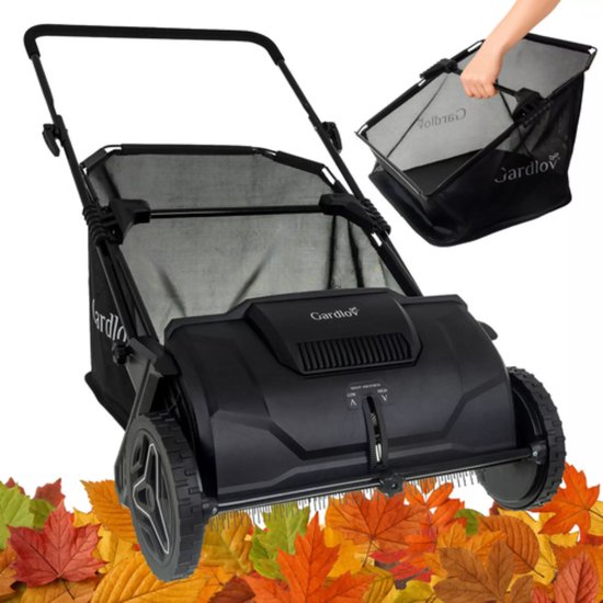 Gardlov bladverzamelaar 100 l – handmatig en stil – handmatige bladveger met instelbare borstelhoogte