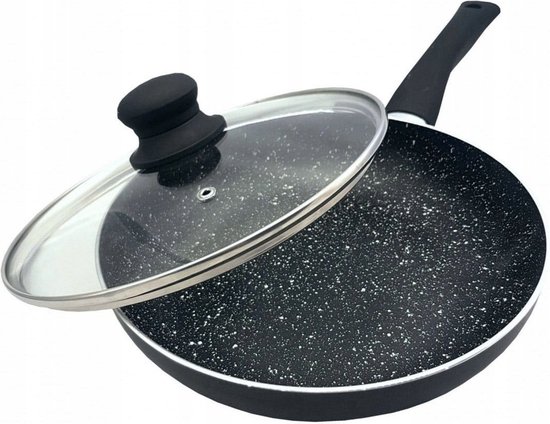 Kinghoff 3959 - Koekenpan met deksel - marmer - 28 cm