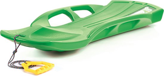 Kunststof sneeuw slee met trekkoord voor kinderen 110 cm groen - Kinderslee