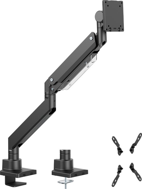 Maclean MC-968 - Monitorbeugel - Monitorhouder - Dubbele arm - Met gasveer - 17-57 inch - Tot 27kg - Zwart