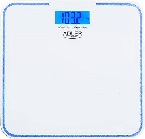 Adler AD 8183 weegschaal Vierkant Blauw, Wit Elektronische weegschaal