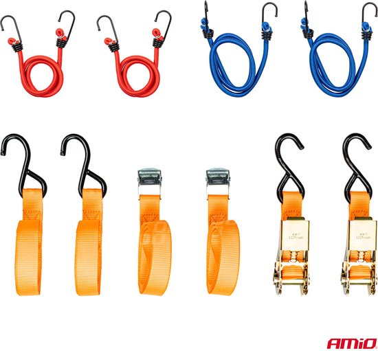 AMiO Vervoer Transport Volledige Set Haken en Klem voor Oranje [Spanbanden - Ratel - Spinnen]