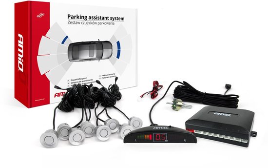 AMiO Parkeersensor 8 LED zilver