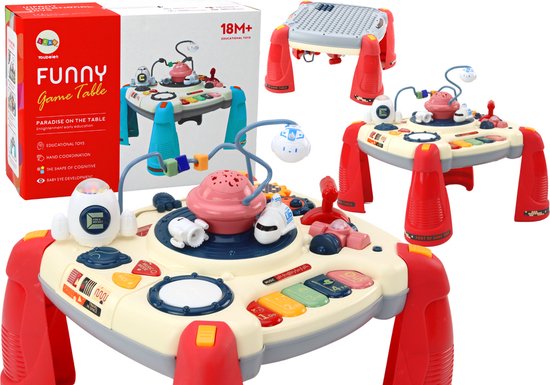 Speeltafel voor kinderen - Rood - Materiaal: Kinderpaneel
