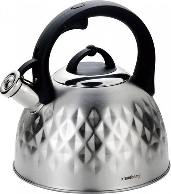 Klausberg 7549 - Traditionele fluitketel - zilver kleurig - 3 liter