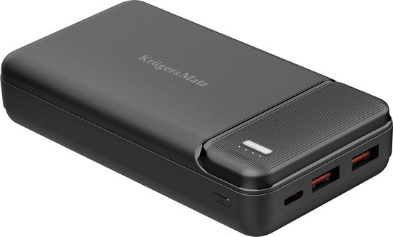 Krüger&Matz Powerbank - 20000 mAh - 1x USB-A 1x USB-C - Quick Charge 3.0 - 20W - Zwart