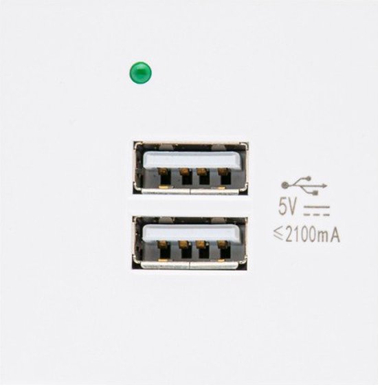 Maclean - USB wandcontactdoos lader 2x USB aansluiting tot 2.1A Snelladen Modulaire wandcontactdoos inbouw (USB wandcontactdoos 2.1A, wit)