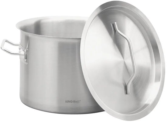 Kookpan - Grote Soeppan - Stockpot met Deksel - voor Soep, Pasta & Stoofgerechten - Inductie Geschikt - 9L - RVS - Ø25 x 18 cm - Zilver