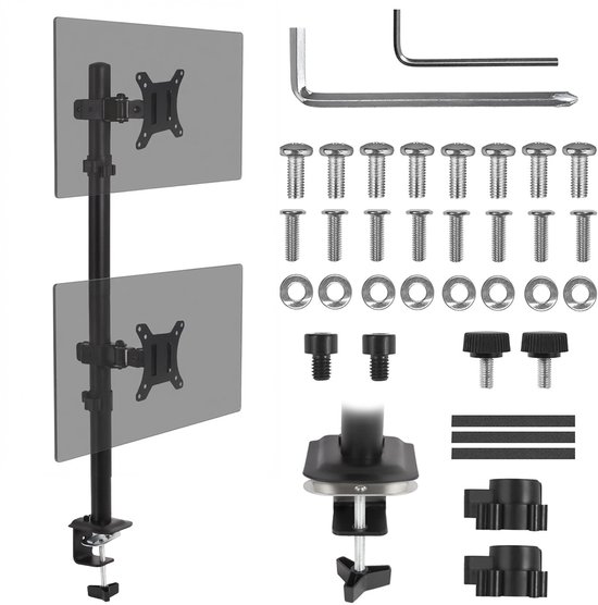 Maclean - Monitorbeugel - Monitorsteun voor 2 scherm - max VESA 100x100, 13-27", 9kg, MC-966