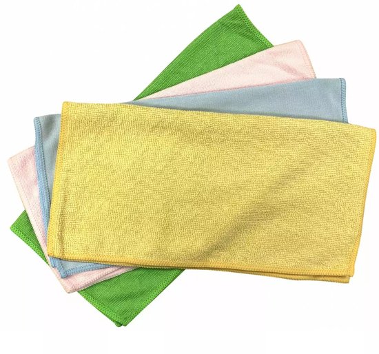 Kinghoff KH2115 Microvezel Doekjes Set - 4-delige Kleurgecodeerde Doekjes (32x32 cm) voor Meubels, Glas, Keuken en Meer