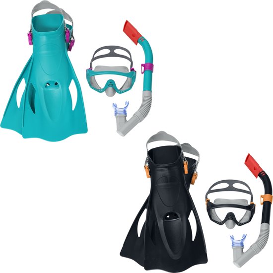 Bestway Set Masker en Buis Volwassene Anatomische Bandje Assorti Kleur +14 Jaar Strand en Zwembad 24071
